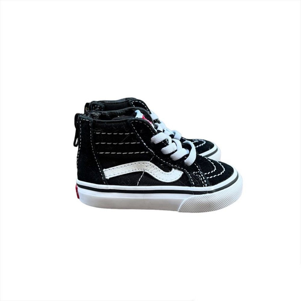 Vans SK8-Hi Zip Black White Sneaker Shoes Toddler Size 4
